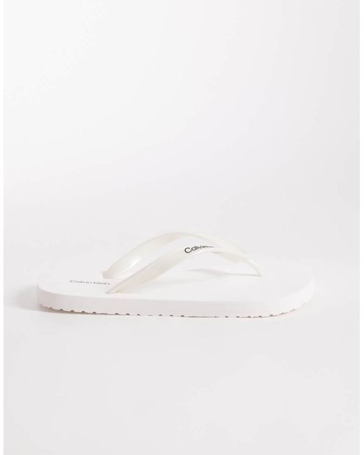 Calvin Klein Natural Jeans Metallic Flip Flops