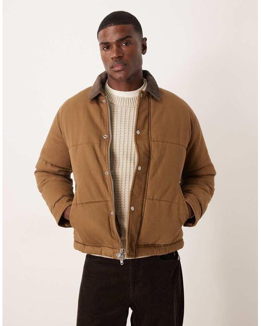 Abercrombie & Fitch Natural Washed Twill Puffer Jacket for men