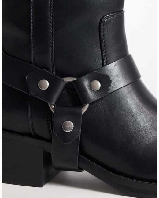 ASOS Blue Boot With Metal Hardware And Removable Buckle for men