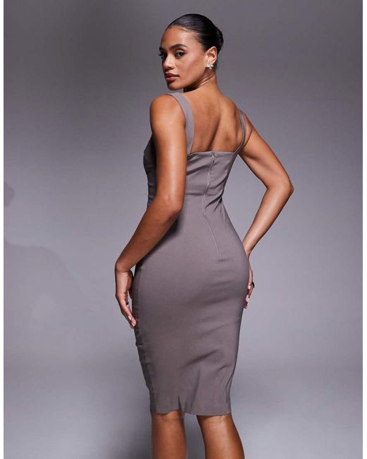 Vesper Purple Bodycon Midi Dress