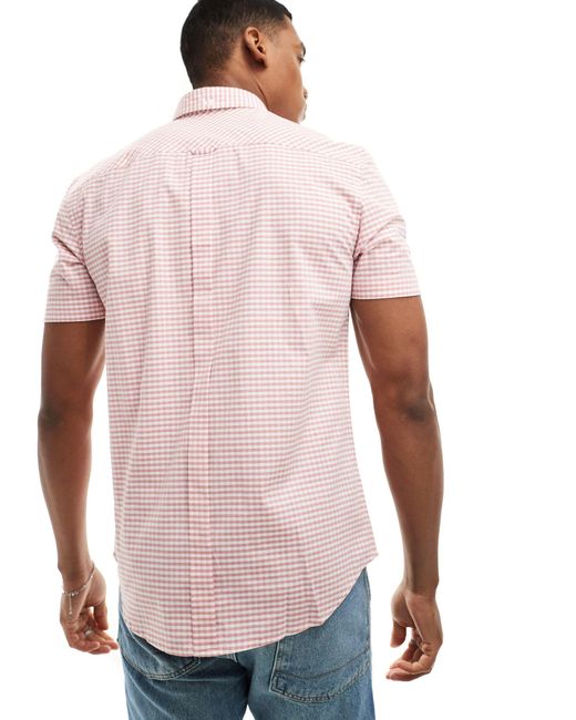 Ben Sherman Pink Short Sleeve Gingham Shirt for men