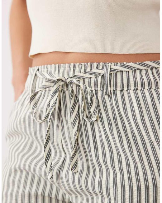 New Look White Stripe Wide Leg Trousers