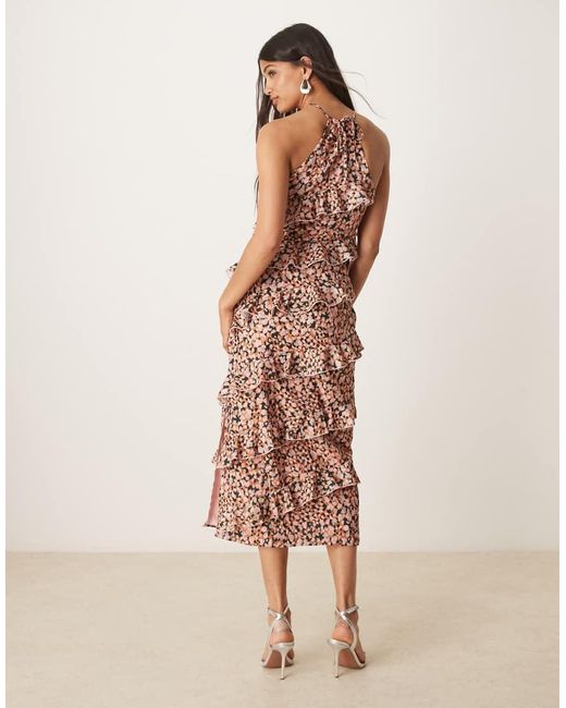 Pretty Lavish Natural Katy Ruffle Midaxi Dress