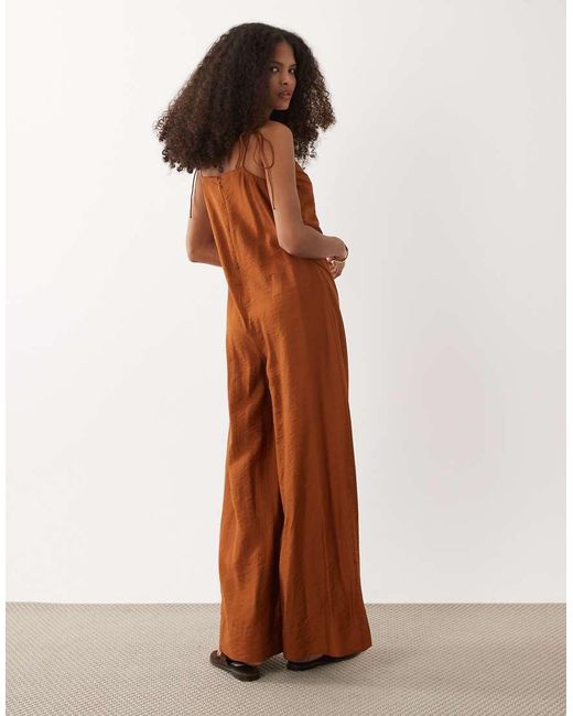 ASOS Brown Square Neck Cami Jumpsuit