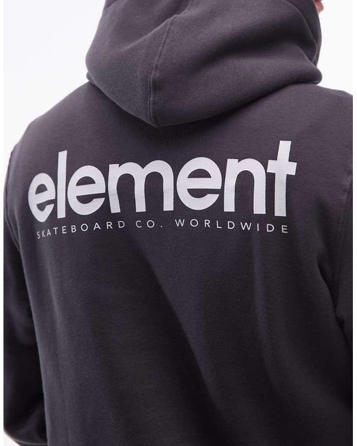 Sudadera Negra Con Capucha Y Estampado Trasero De -Negro Element de hombre de color Blue