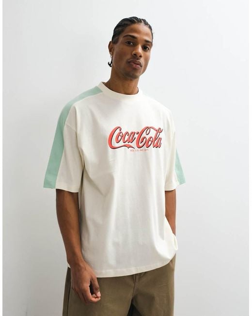 ASOS White Oversized Tee With Coca Cola Print for men