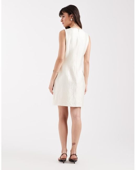 Aware White Sleeveless Scoop Neck Mini Dress Co-ord