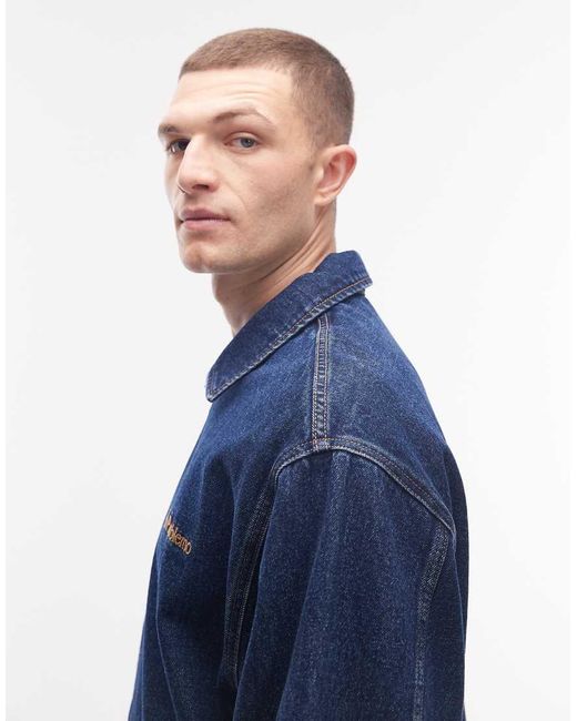 No Problemo Blue Heavyweight Denim Zip Up Jacket for men