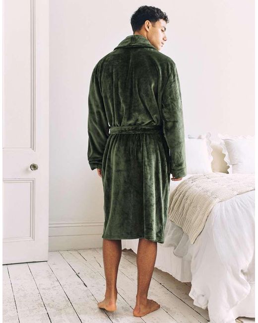 Chelsea Peers Green Fleece Dressing Gown for men