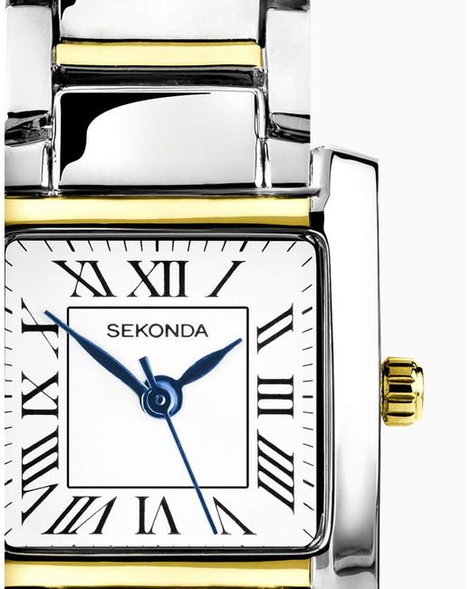 Sekonda White Montreal 21Mm Analogue Watch With Two Tone Case And Alloy Bracelet With Dial