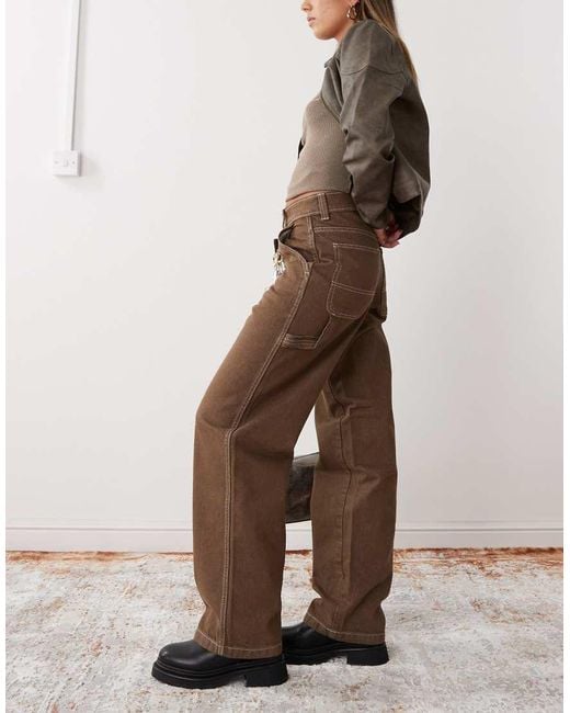 Dickies Natural Loose Straight Carpenter Trousers