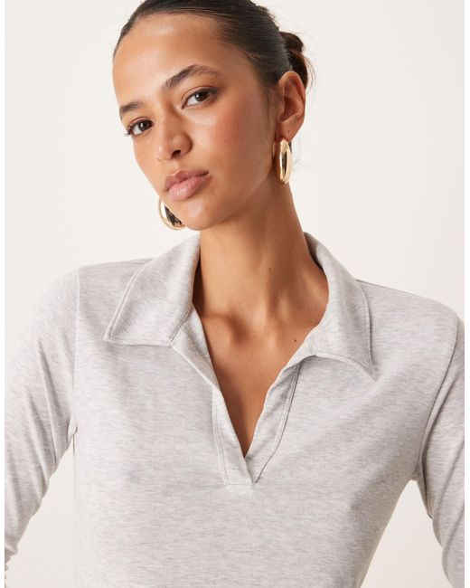 Abercrombie & Fitch White – langärmliges oberteil