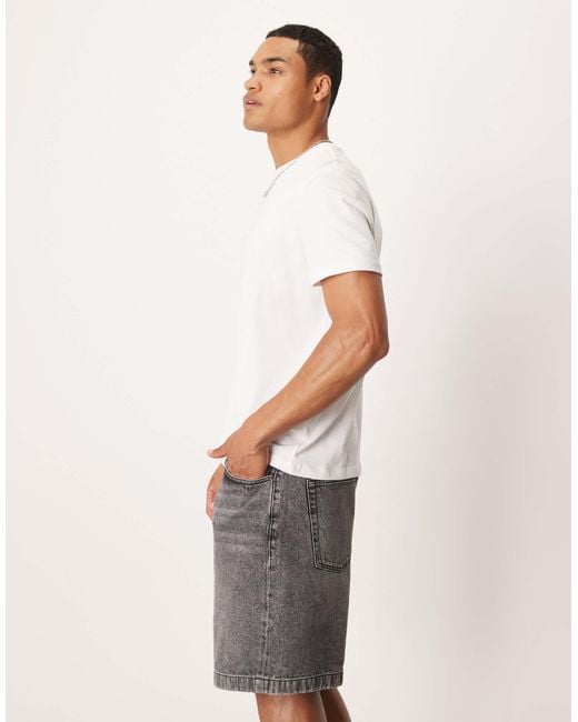 ASOS White Mid Length Denim Jort for men