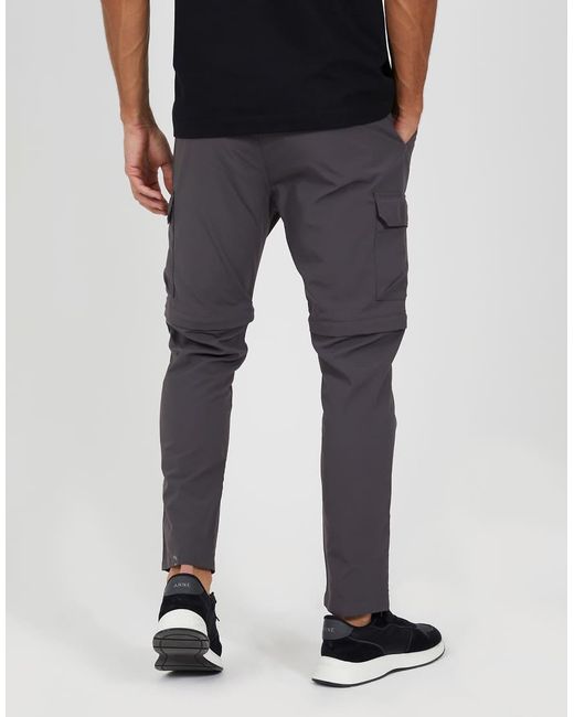 Brave Soul Blue Taslan Zip Off Panel Cargo Trousers for men