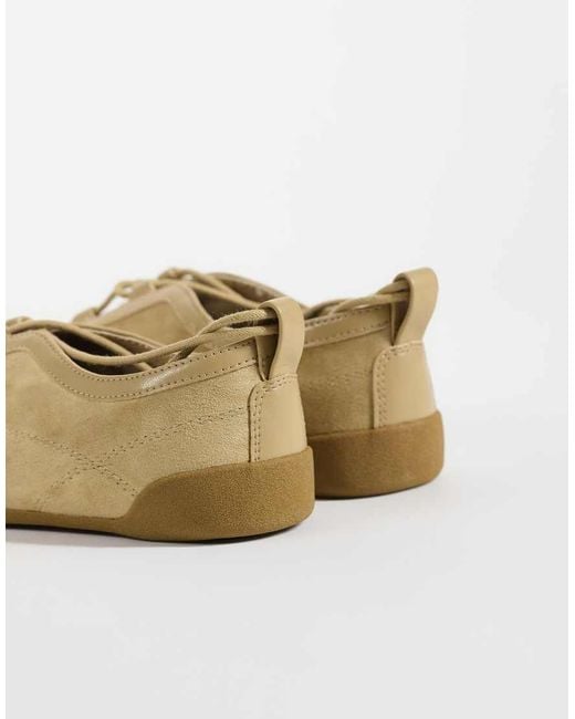 ASOS Natural Liquorice Lace-up Ballet Flats