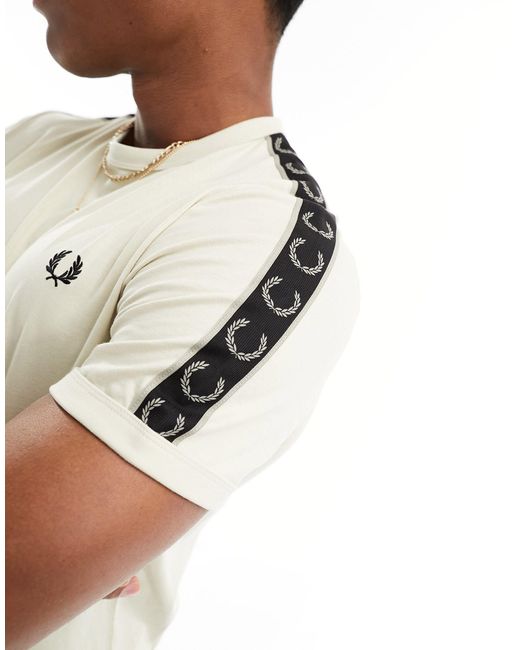 Fred Perry White Contrast Taped Ringer T-shirt for men