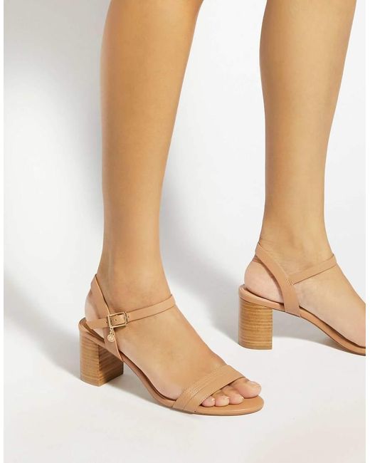 Dune Natural Jaycie Block Heeled Sandals