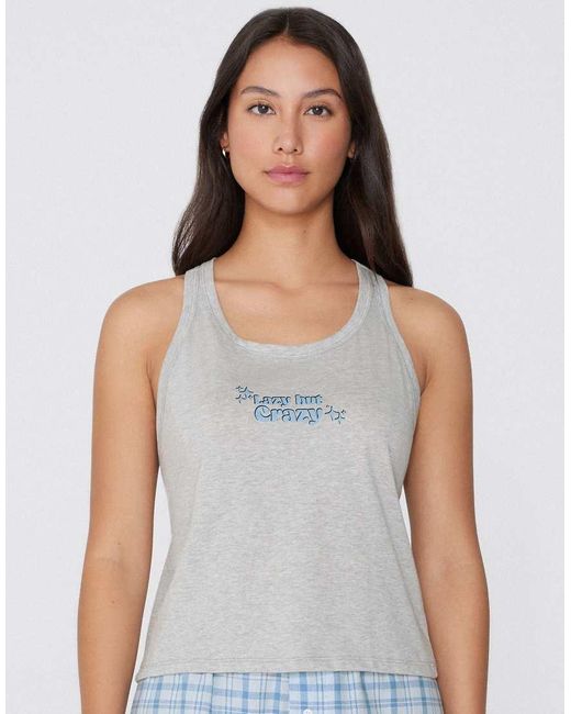 Tezenis White Printed Cotton Camisole