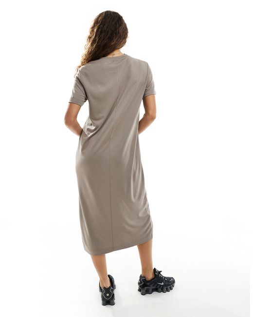 Monki Brown Super Soft Maxi T-shirt Dress