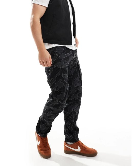G-Star – rovic – schmal zulaufende cargohose in Black für Herren