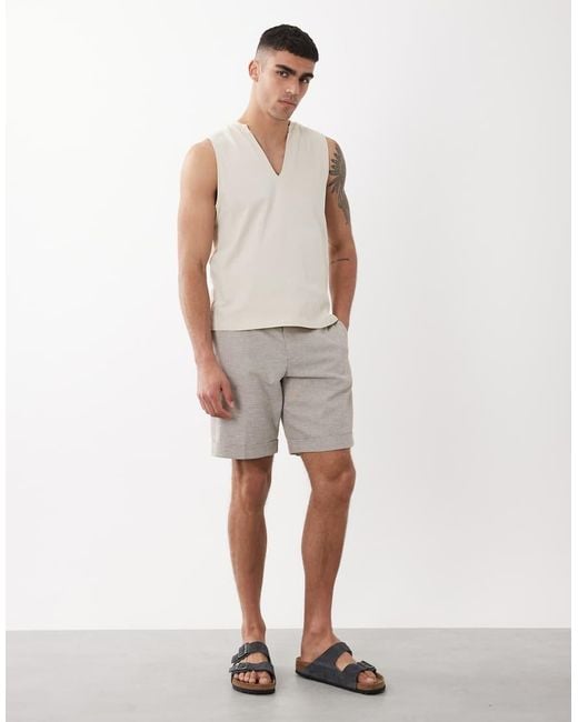 ASOS White Boxy Oversized Regular Fit Tank With V Neck for men