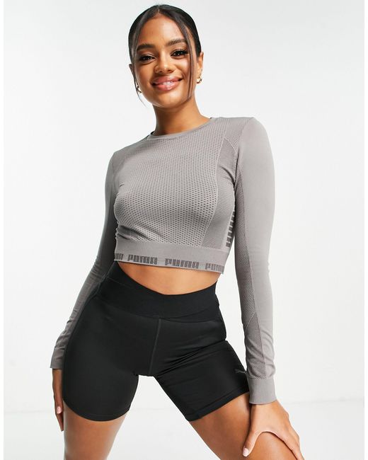 puma evoknit seamless crop