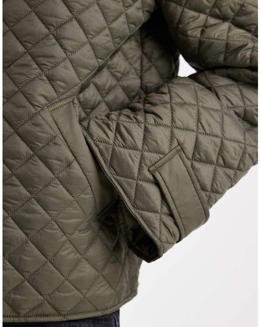 Giacca Trapuntata Kaki Scuro Con Bottoni di Vero Moda in Brown