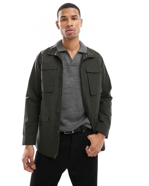 French Connection Black French Connection Lined Utility Jacket With Hood for men