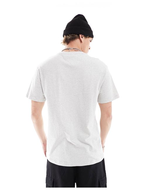 Camiseta gris claro clásica unisex con logo universitario Tommy Hilfiger de color White