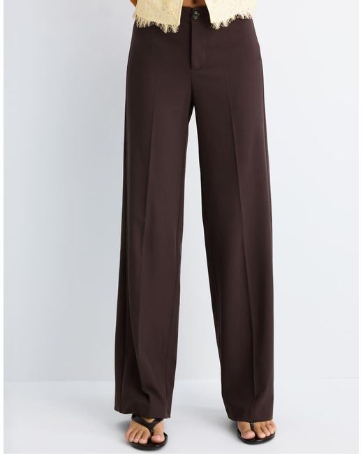 Stradivarius White Tall Wide-leg Formal Wear Trousers