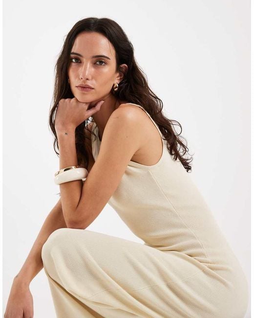 4th & Reckless White Fine Knit Hardware Cut Out Detail Sleeveless Dress