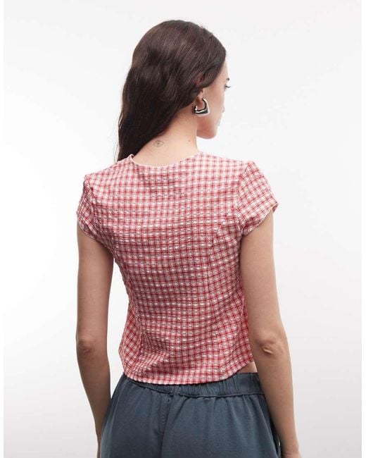 Reclaimed Vintage Red Button Through Blouse