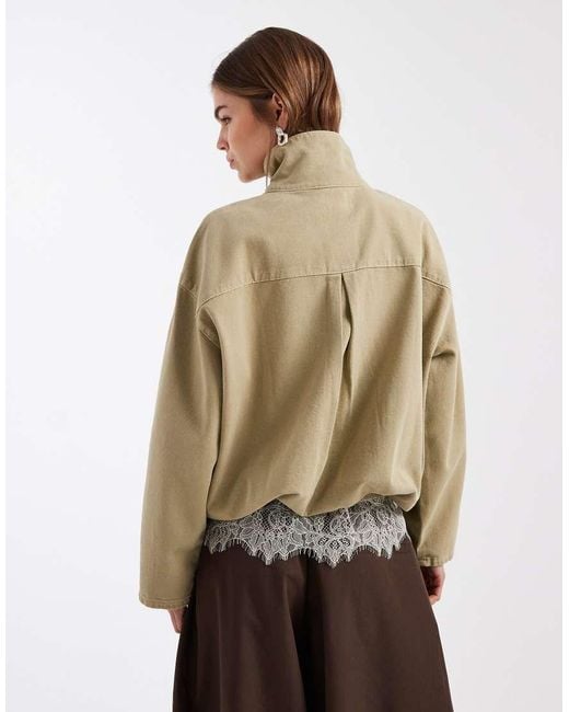 ASOS Natural Funnel Neck Jacket