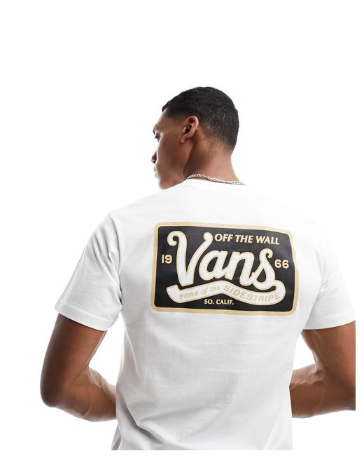 Vans White Home Of The Sidestripe T-shirt With Back Print for men