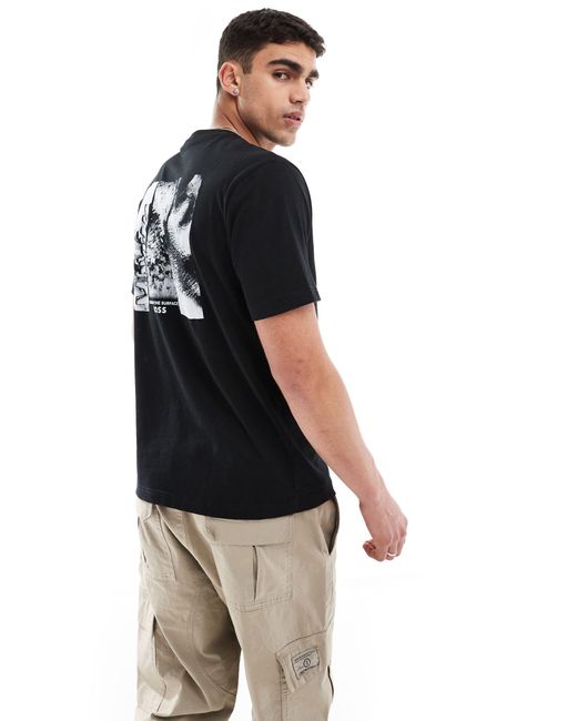 Camiseta negra con logo coral Boss de hombre de color Black