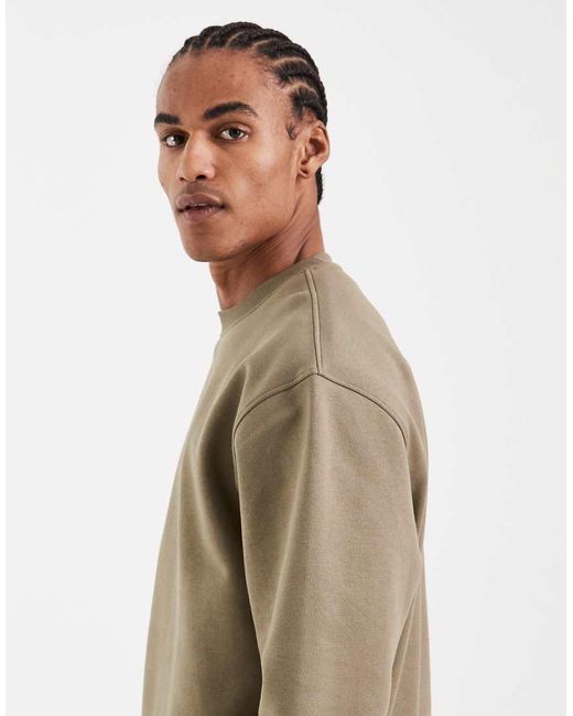 ASOS Natural Essentials Relaxed Boxy Sweatshirt for men