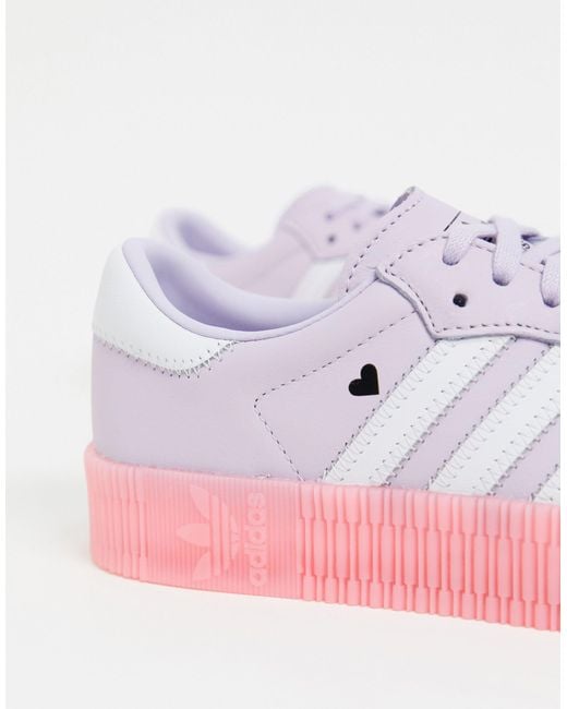 Adidas originals samba rose trainers with heart detail in white sale