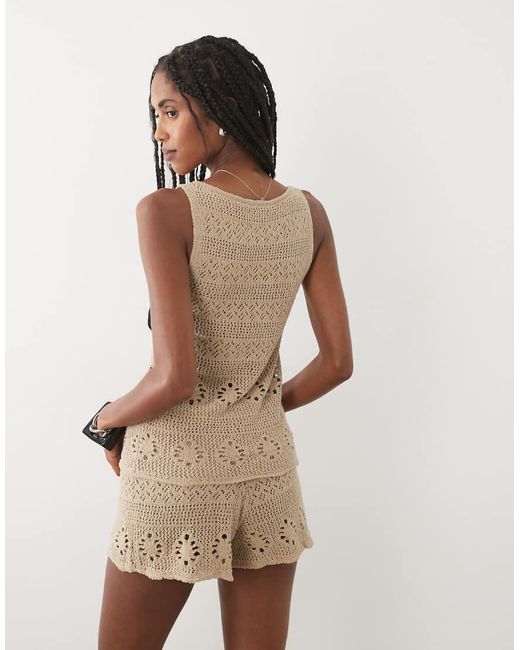 Mango Natural Casito Knit Button Front Sleeveless Top