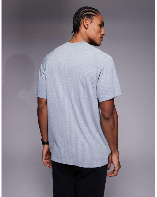4505 Blue Seamless Lightweight Mesh Quick Dry Relaxed Running T-Shirt for men