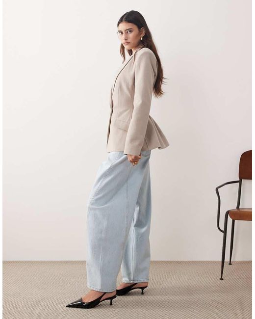 ARRANGE Natural Franklyn Seam Detail Barrel Jean
