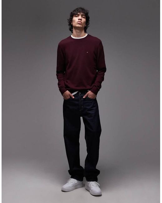 Tommy Hilfiger Purple Essential Cotton Jumper for men