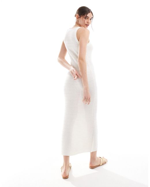 Vila White Crochet Tank Maxi Dress