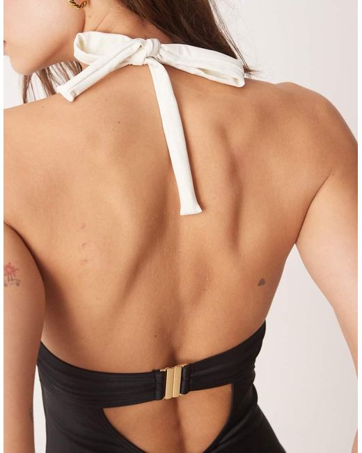 New Look Badpak Met Kleurvlakken En Beugels in het Black