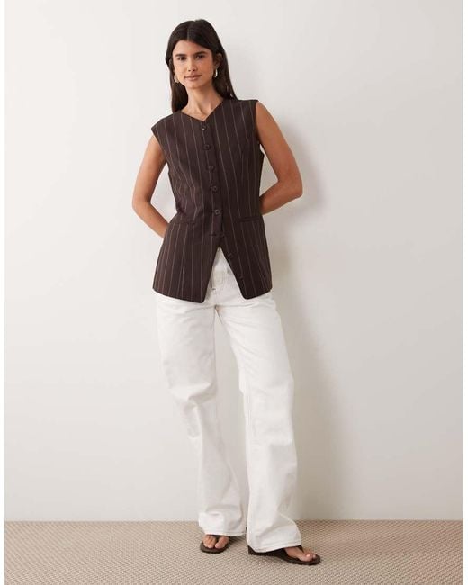 Abercrombie & Fitch Black Longline V-neck Waistcoat