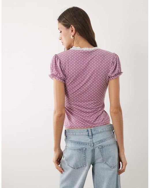 Miss Selfridge Gray V-neck Tea Top