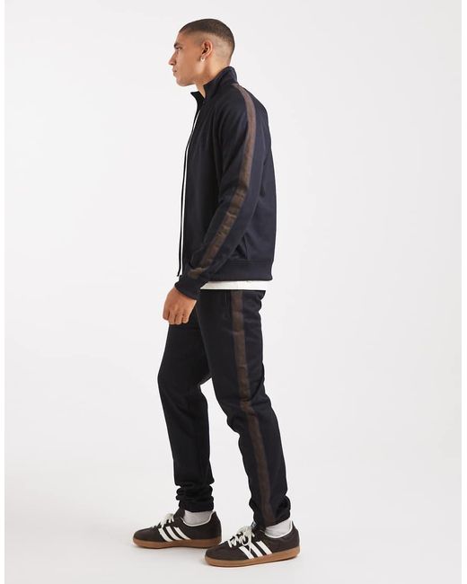 Fred Perry Blue Mesh Taped Track Pant for men