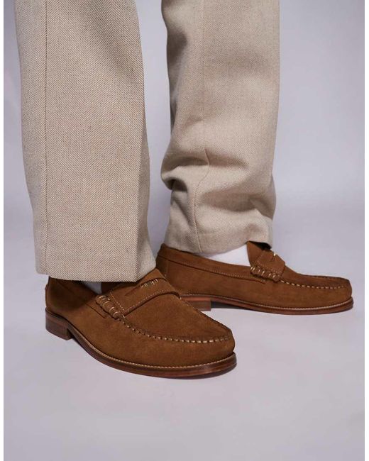 Walk London Brown Dalston Penny Loafer for men