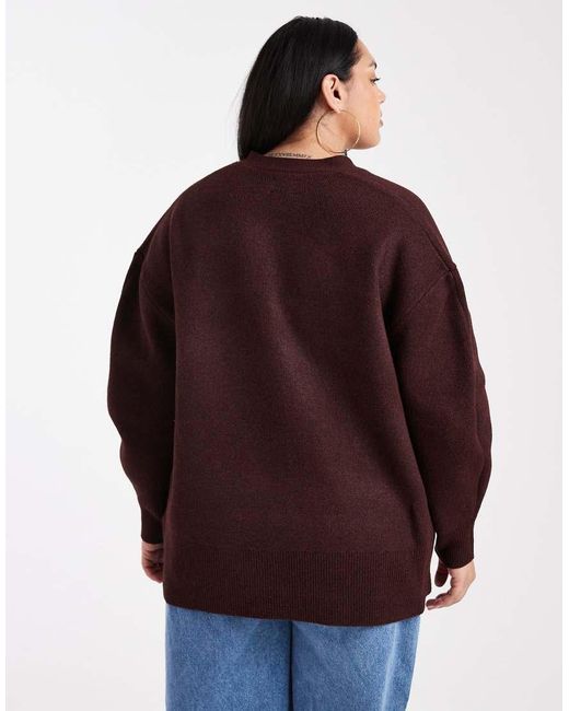ASOS Red Asos Design Curve Oversized Boyfriend Cardigan