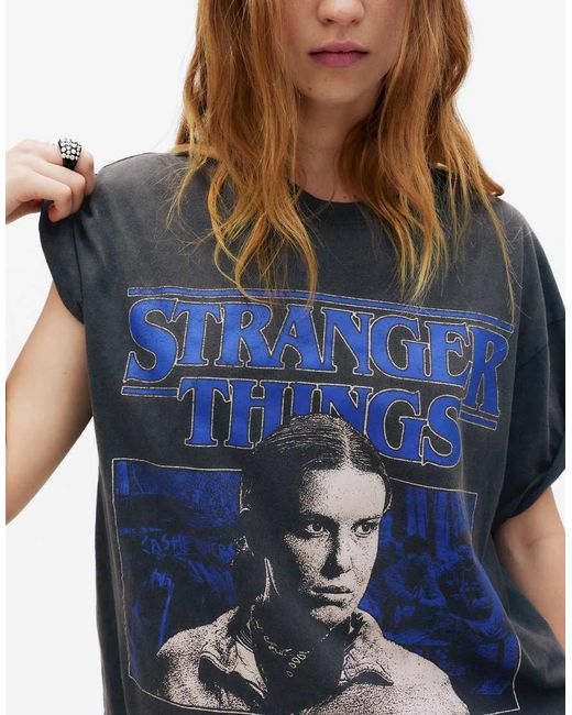 Pull&Bear Blue Stranger Things T-Shirt