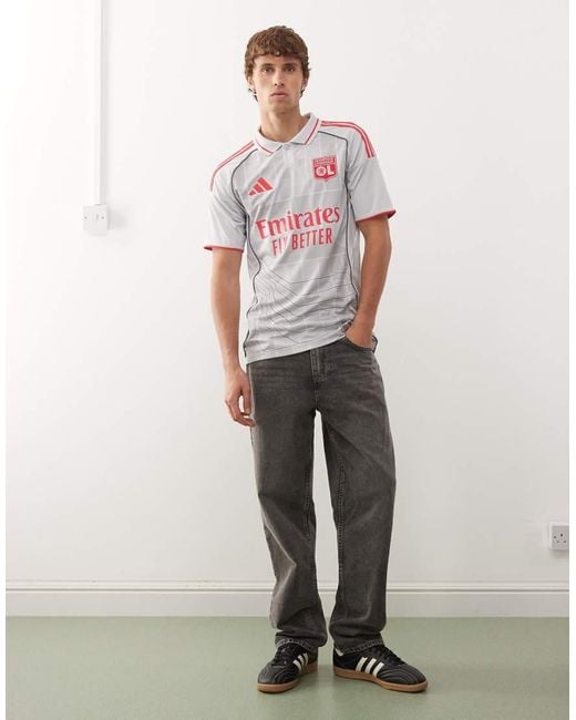 Adidas Originals Red Adidas Football Olympique Lyonnais 25/26 Third Jersey for men